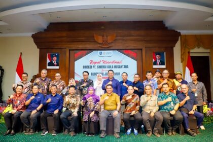 Gubernur Jatim Khofifah dalam agenda Rakor Swasembada Gula 2026
